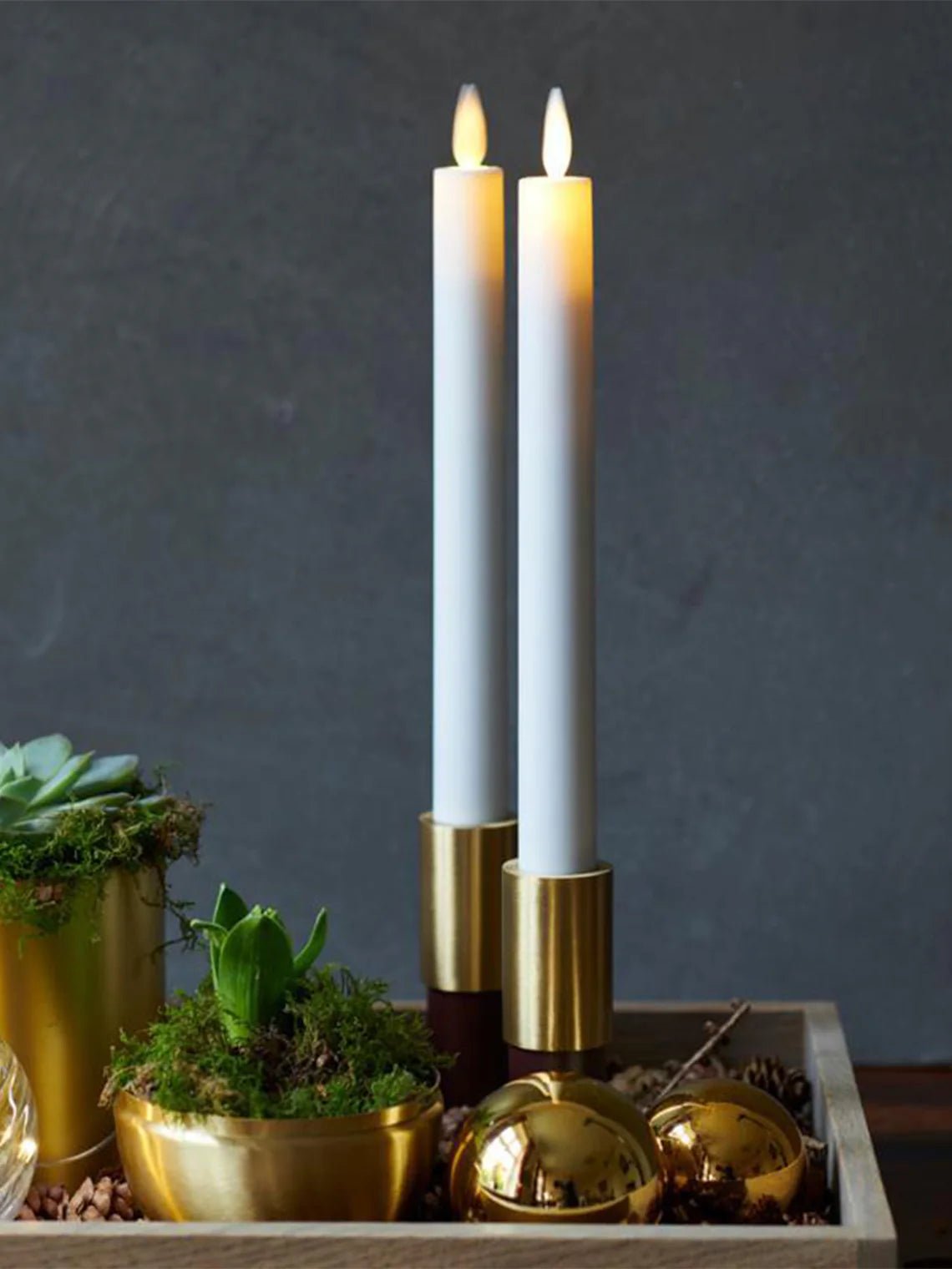 DomoStil™ Battery - operated LED Candle Sara Crown, Set of 2 - Domostil™