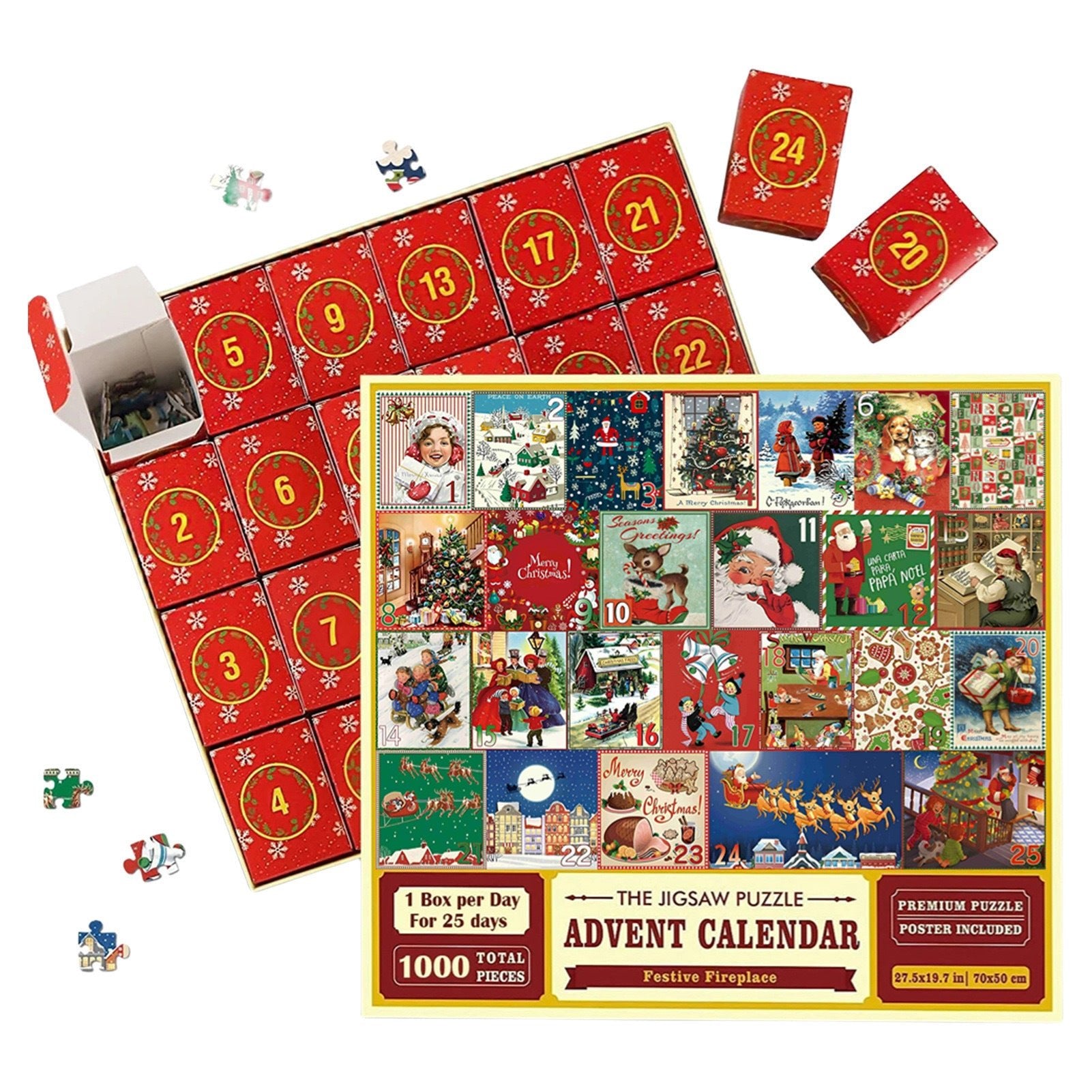 New 25 Boxes Christmas Advent Calendar Puzzle - Domostil™