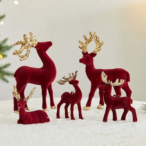 Christmas Sequined Flocking Elk Decoration - Domostil™