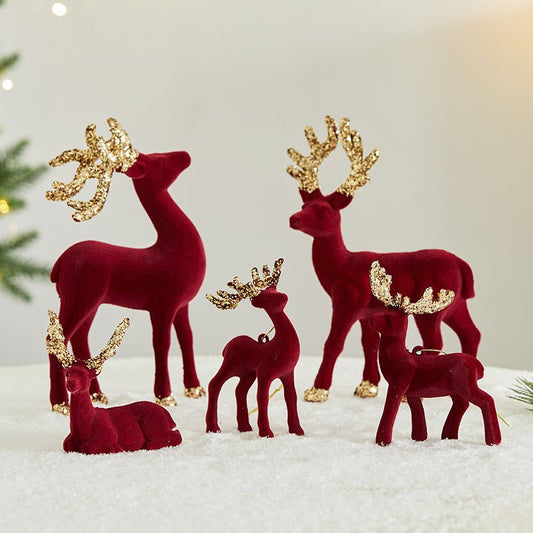 Christmas Sequined Flocking Elk Decoration - Domostil™