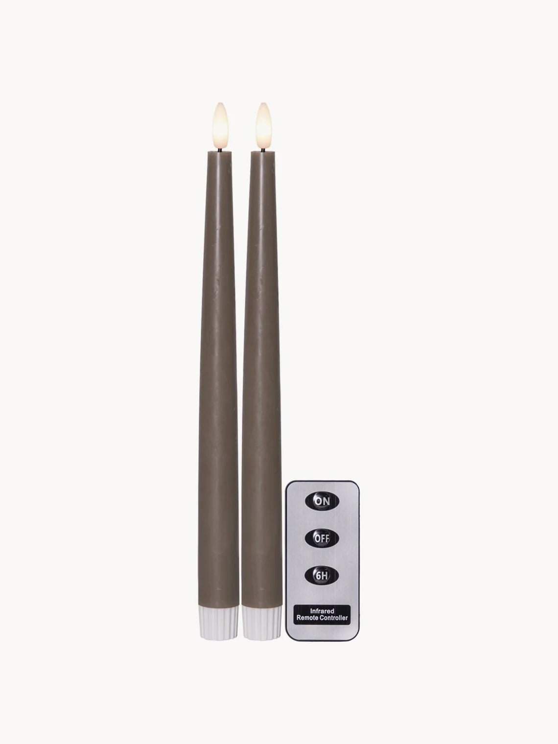 DomoStil™ Led Taper Candles Flame Slim with Timer Function and Remote Control, 2 - piece - Domostil™