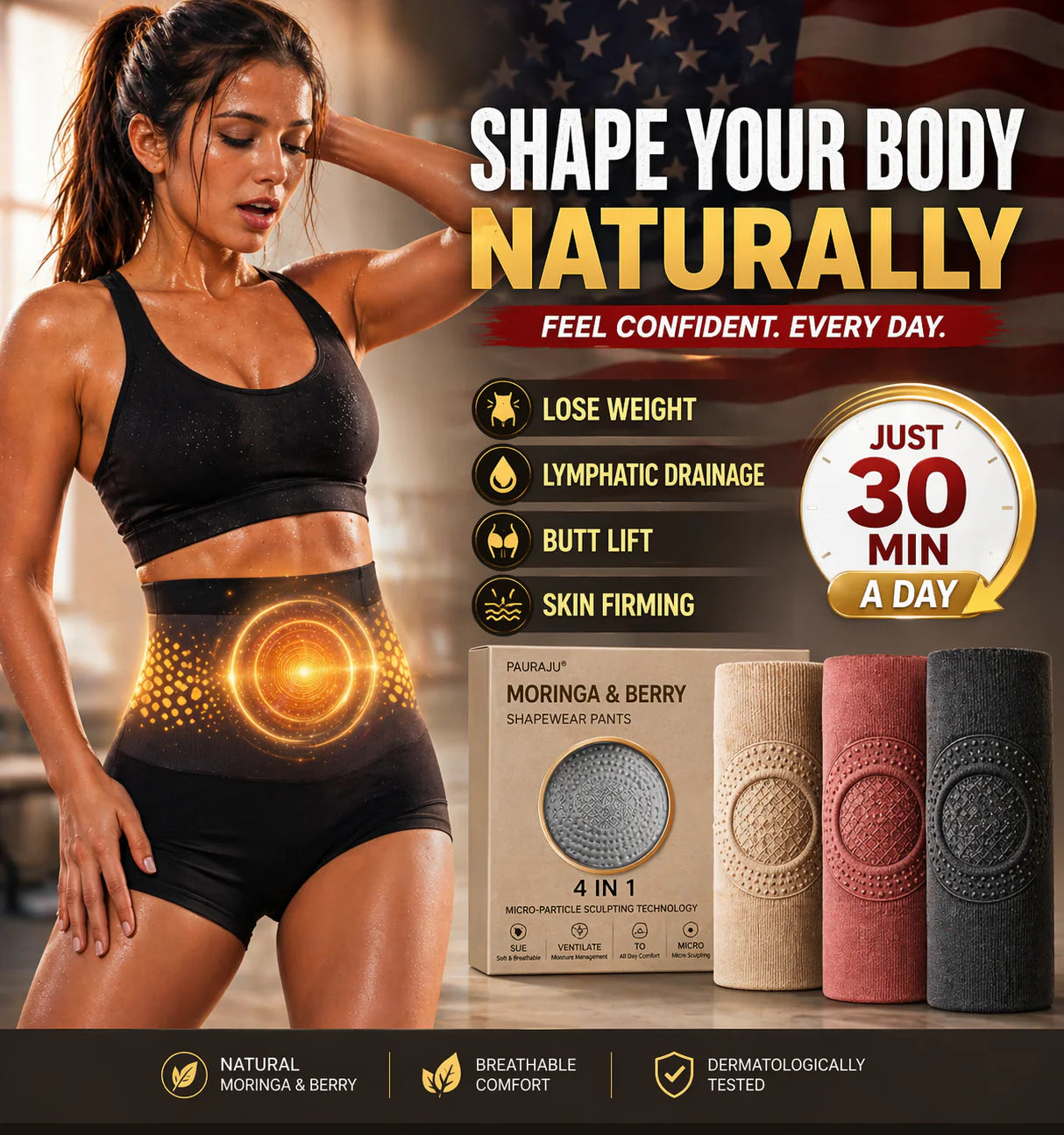 Berberine 4-in-1 Micro-Particle Shaping & Fat Burning Shorts